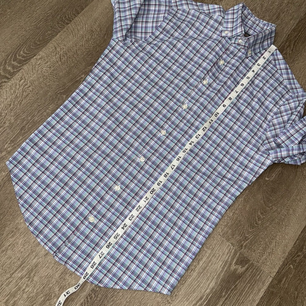 Peter Millar Summer Comfort Long Sleeve Button Down Men's S Pink White Plaid - Picture 5 of 6